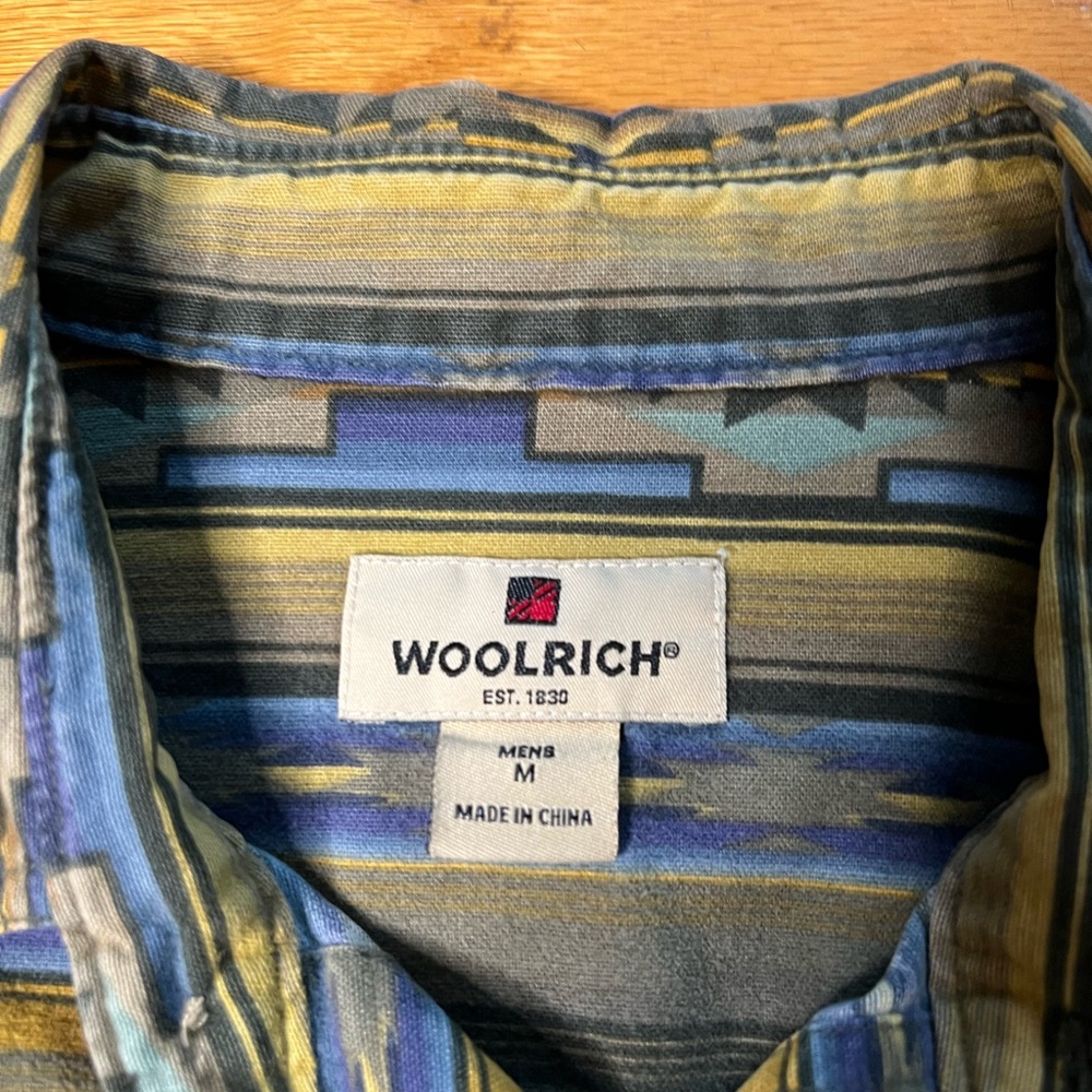 Men's Aztec Pattern Button-Up Woolrich Flannel - image 3